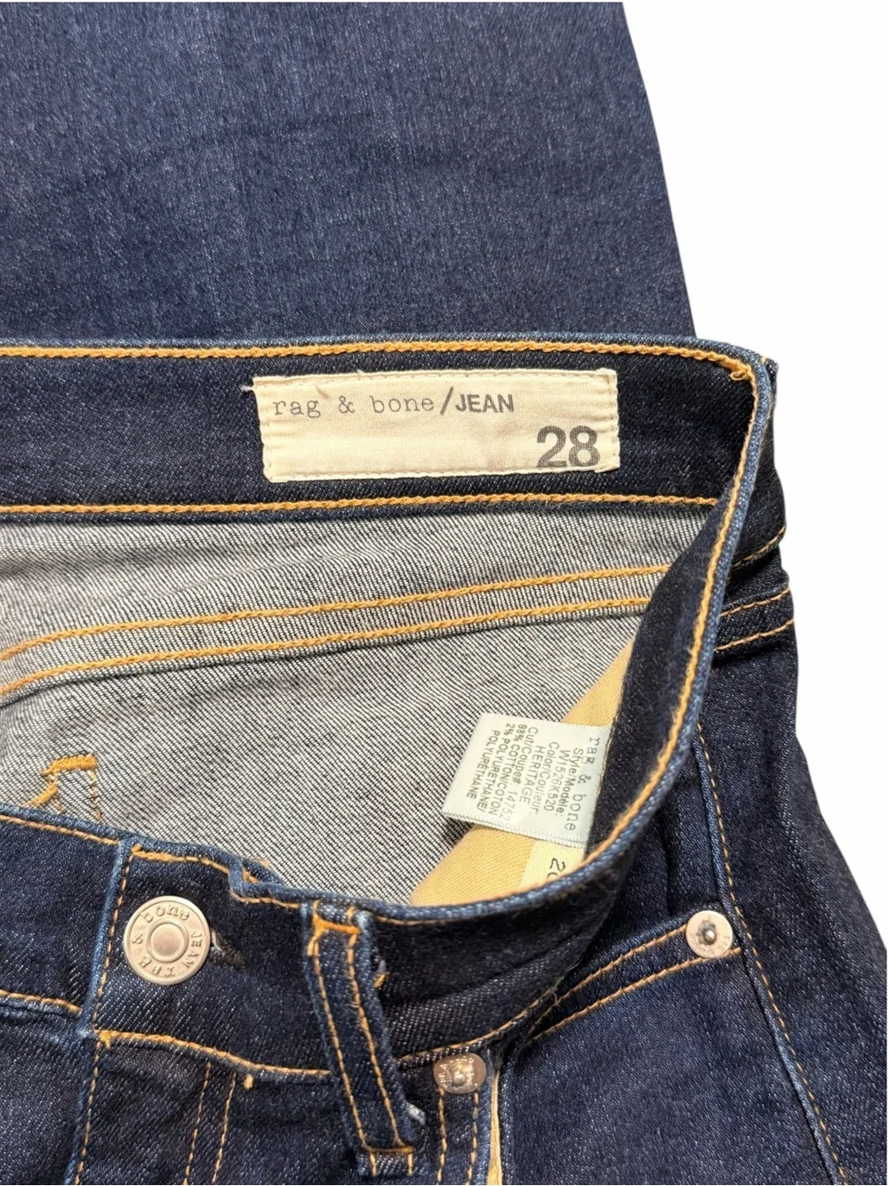 Rag & Bone Capri Skinny Jeans, Dark Blue, Cotton, Women’s Size 28